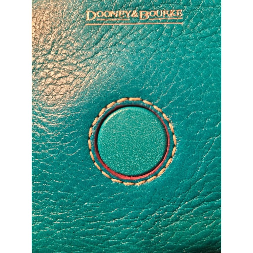 Dooney & Bourke Vintage Heart Flap Crossbody Turquois Pink Leather Small - Picture 9 of 10